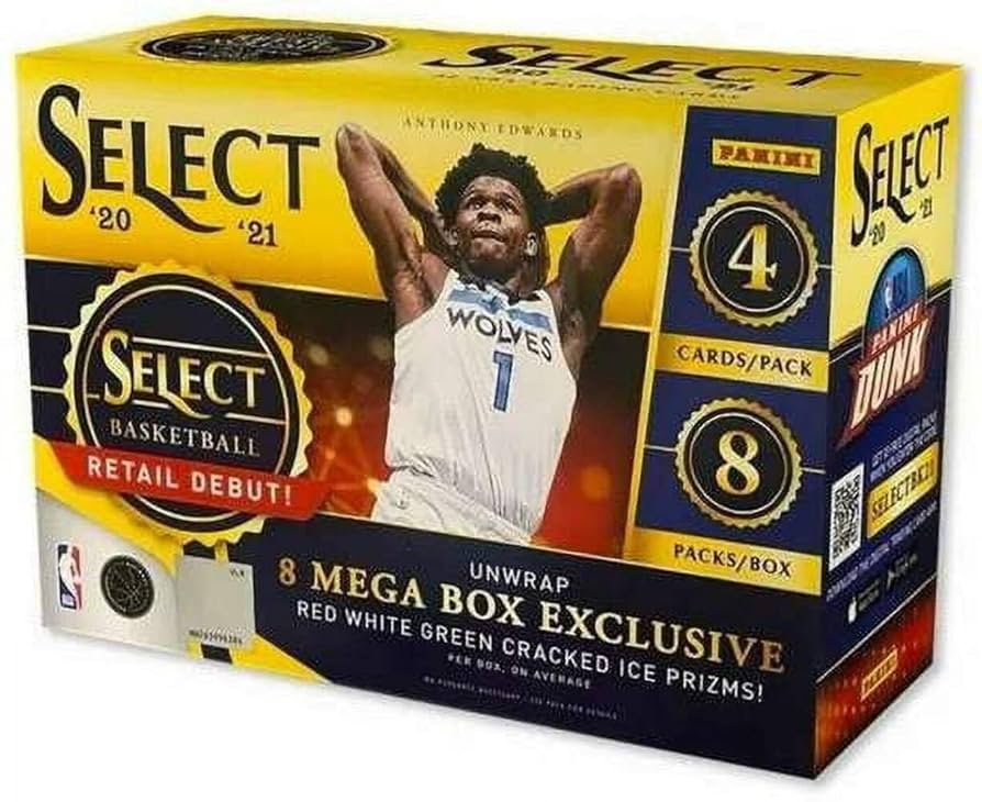 2020-21 NBA Panini Select Basketball Retail Debut Mega Box (Cracked Ice Prizms)