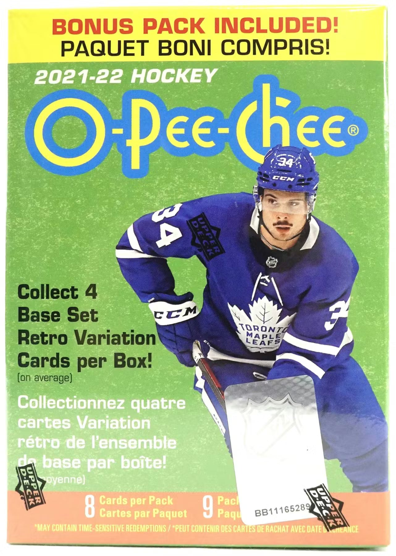 2021-22 NHL Upper Deck O-Pee-Chee Hockey Blaster Box (Retro Variation Cards)