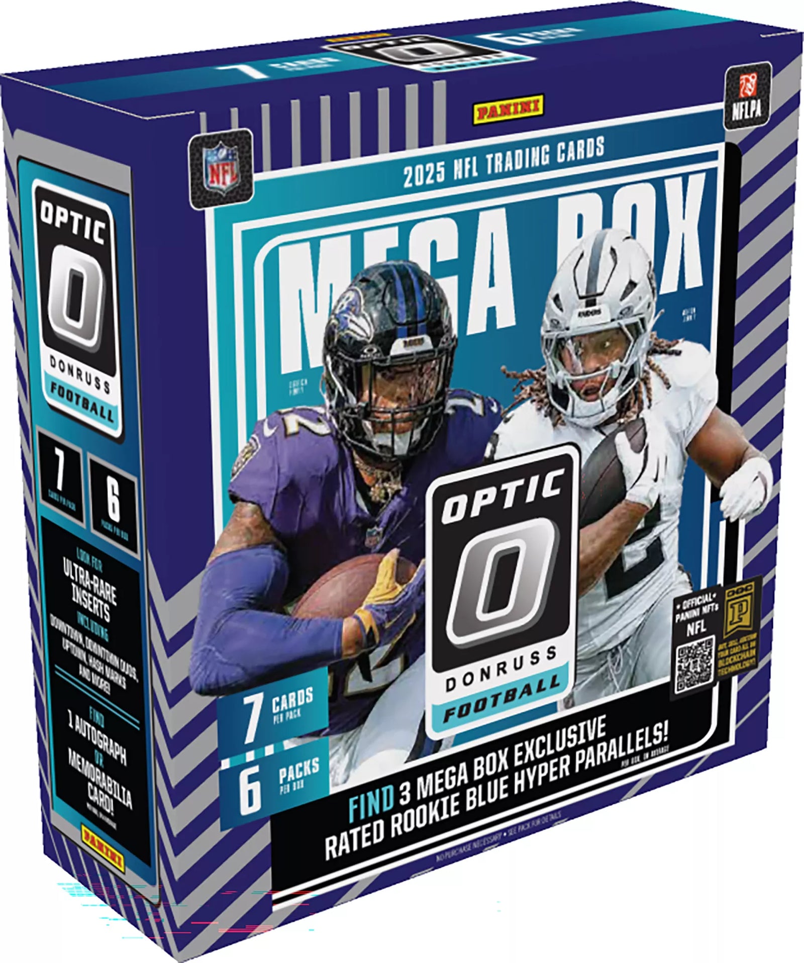 2025 NFL Panini Donruss Optic Football Mega Box (Rated Rookie Blue Hyper Parallels)