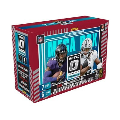 2025 NFL Panini Donruss Optic Football Mega Box (Rated Rookie Green Hyper Parallels)