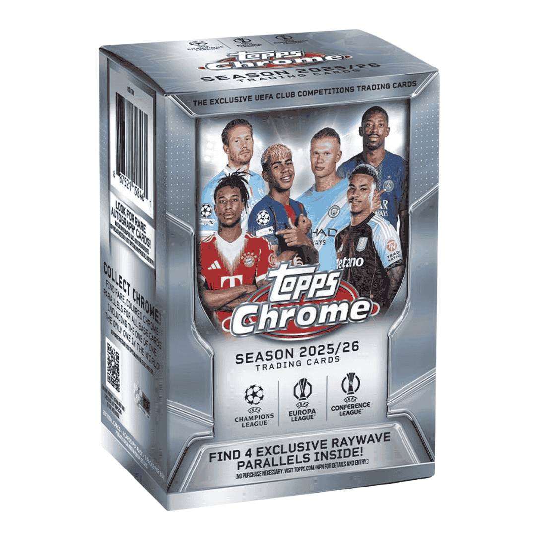 2025-26 UEFA Topps Chrome Club Competitions Soccer Blaster Box (Exclusive Raywave Parallels)