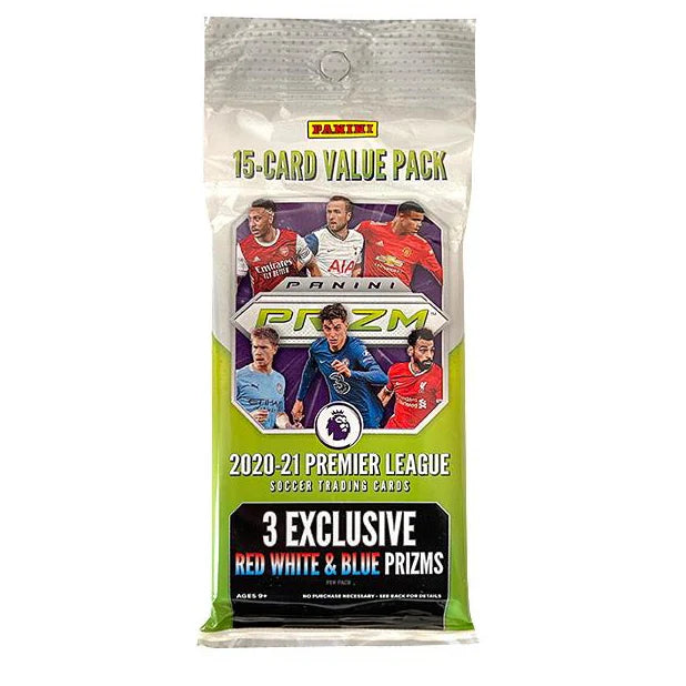 2020-21 Panini Prizm Premier League Soccer 15-Card Value Pack (Red, White, & Blue Prizms)