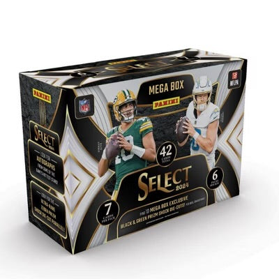 2024 NFL Panini Select Football Mega Box (Black & Green Prizm Shock Die-Cuts)