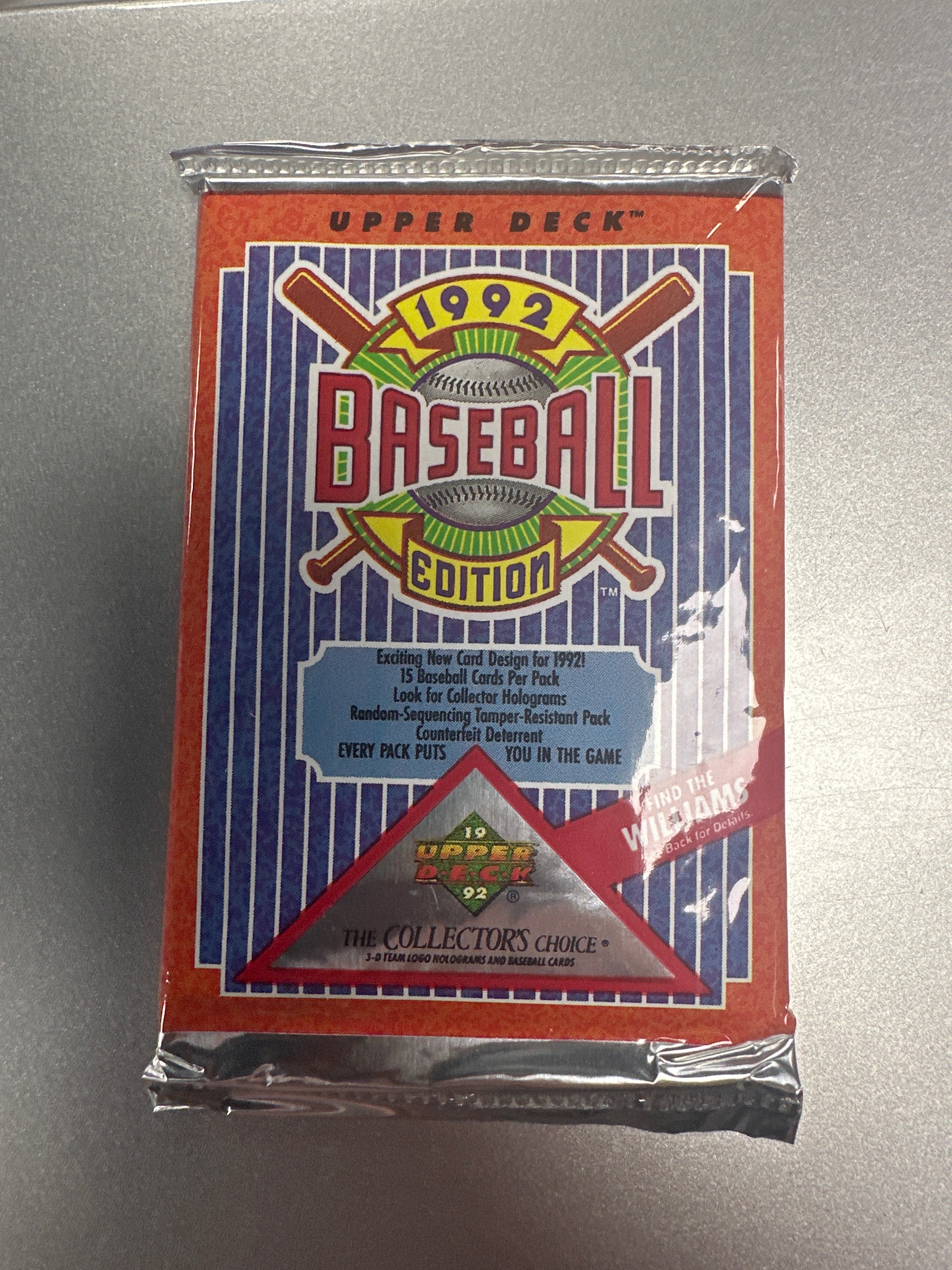 1992 Upper Deck MLB Baseball 15 Card Pack