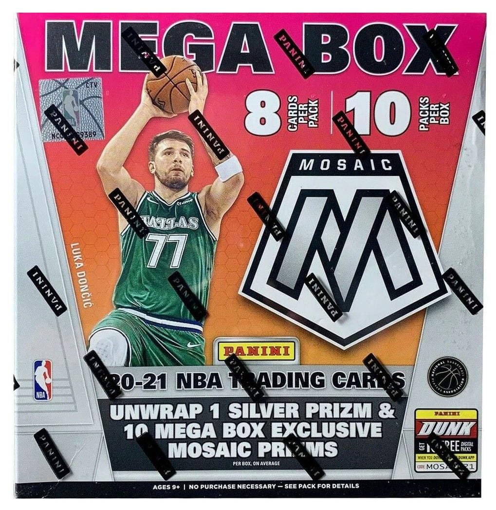 2020-21 NBA Panini Mosaic Basketball Mega Box (Mosaic Pink Fluorescent Prizms)