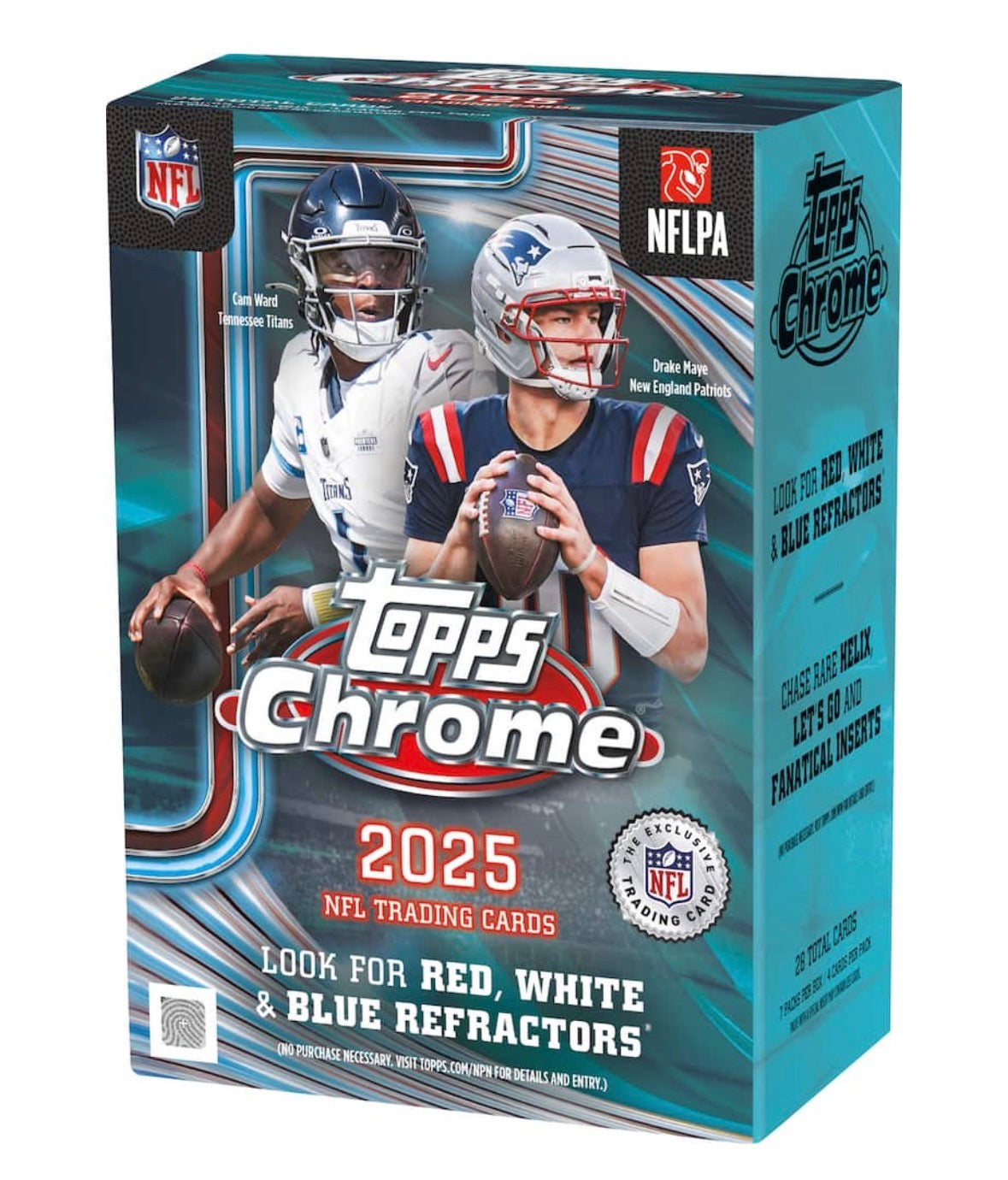 2025 NFL Topps Chrome Trading Card Value Football Blaster Box