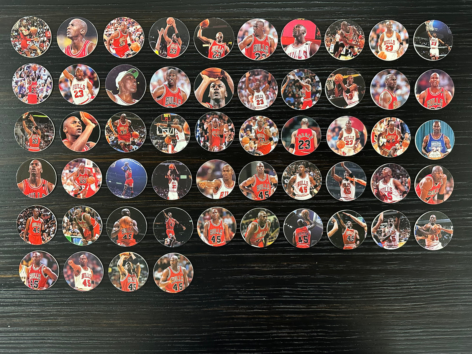 Upper Deck 1995 Michael Jordan Complete Set of 54 Pog Milk Caps