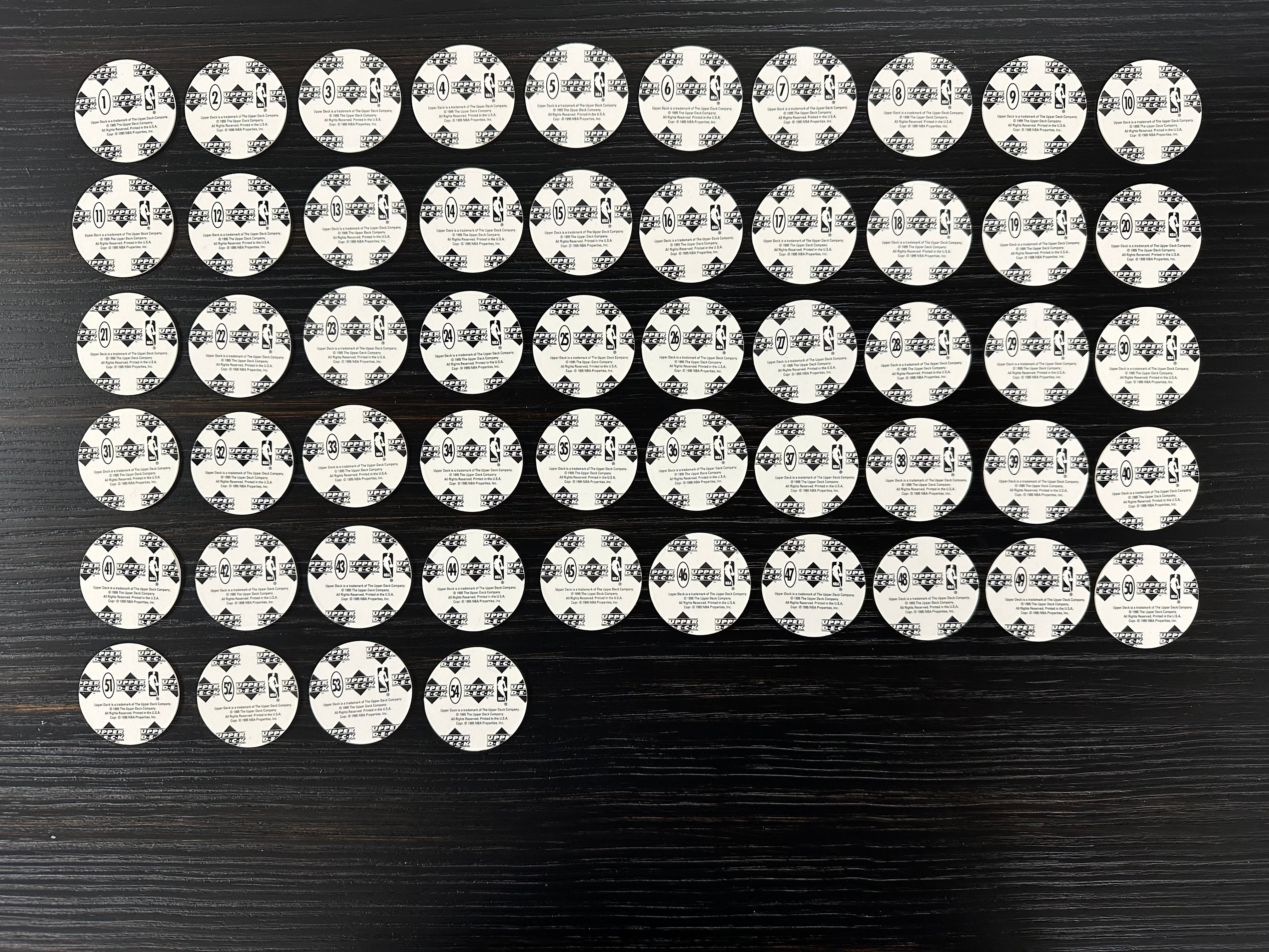 Upper Deck 1995 Michael Jordan Complete Set of 54 Pog Milk Caps