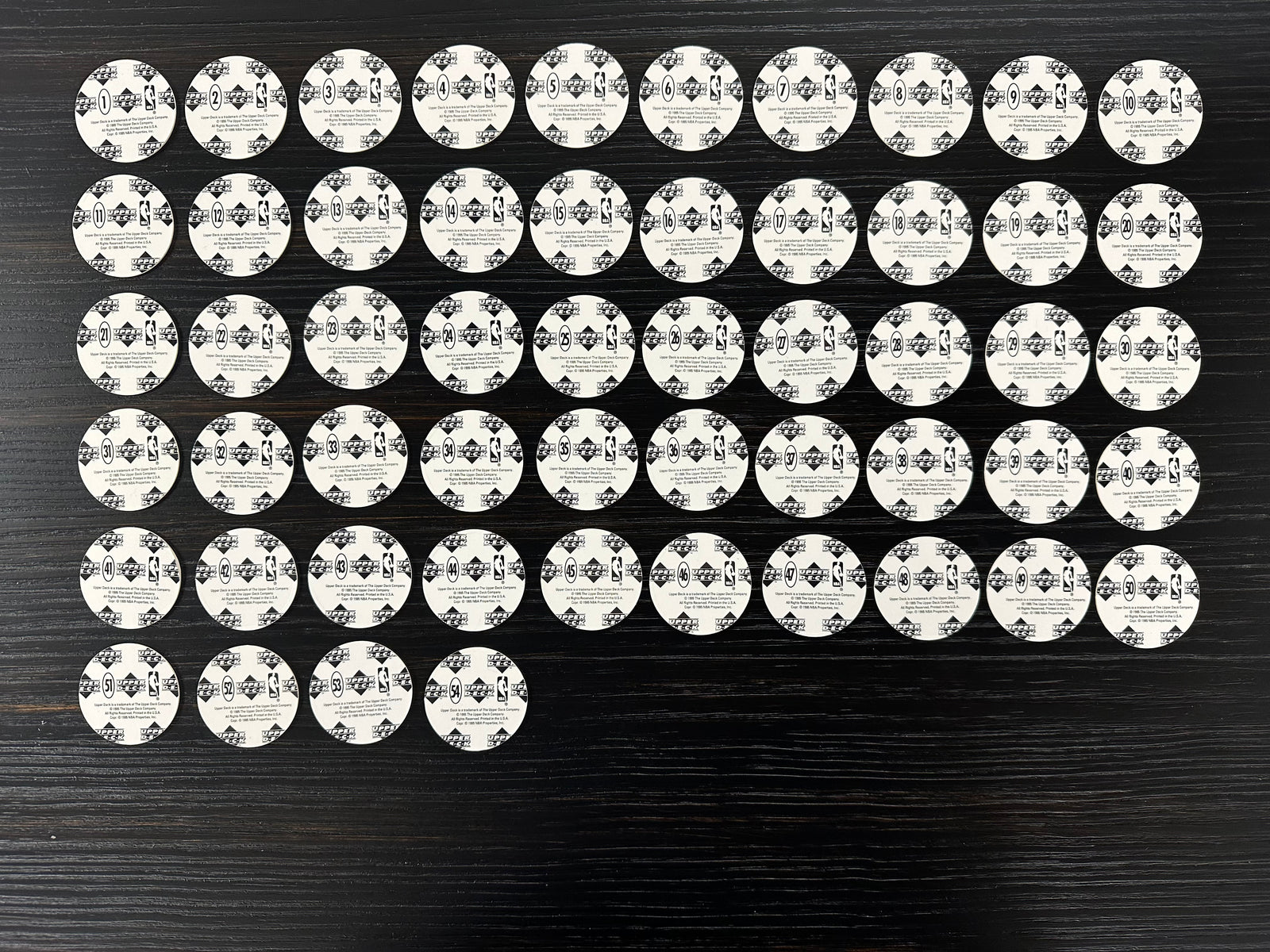 Upper Deck 1995 Michael Jordan Complete Set of 54 Pog Milk Caps