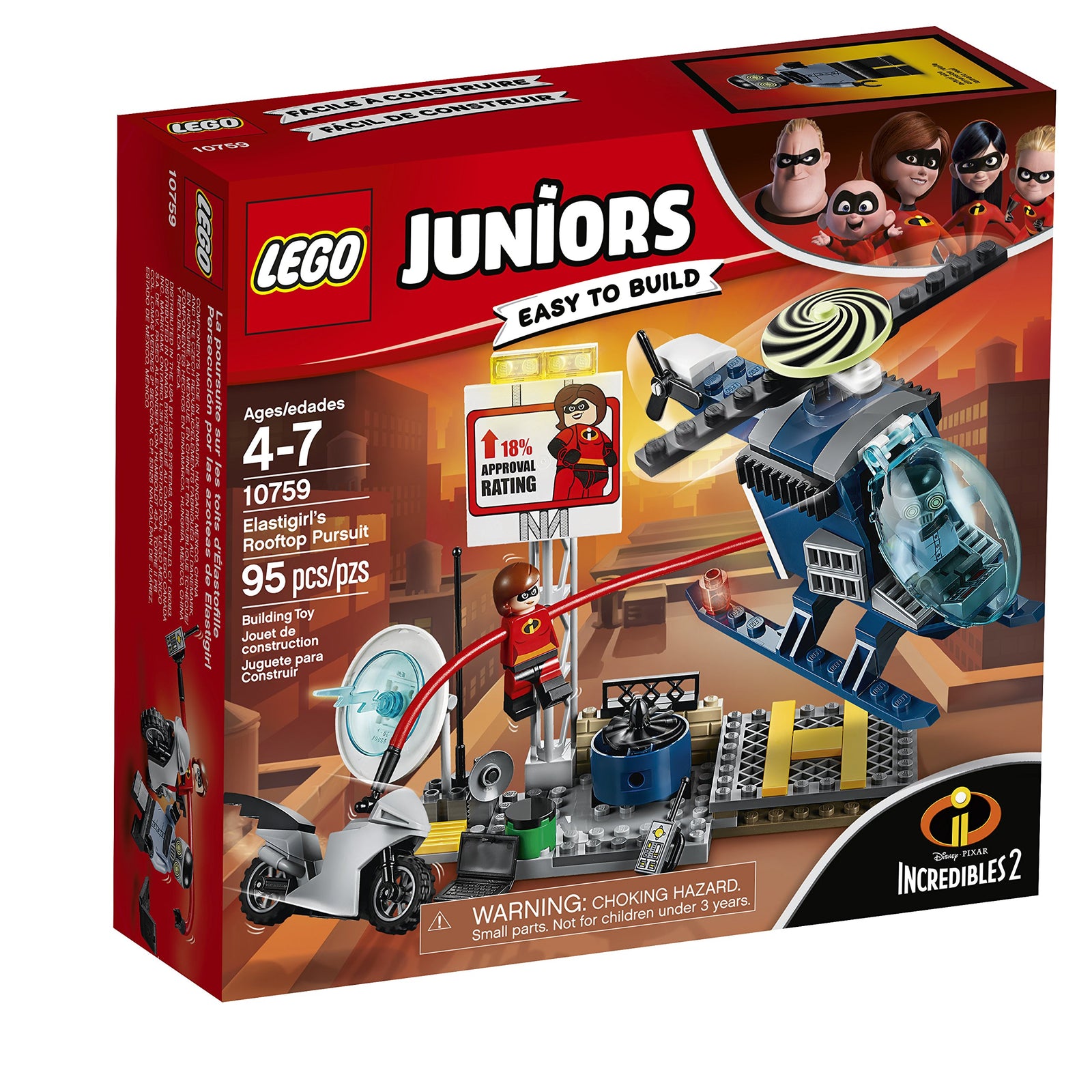 LEGO Juniors 10759 Incredibles 2 Elastigirl’s Rooftops Pursuit Disney Pixar