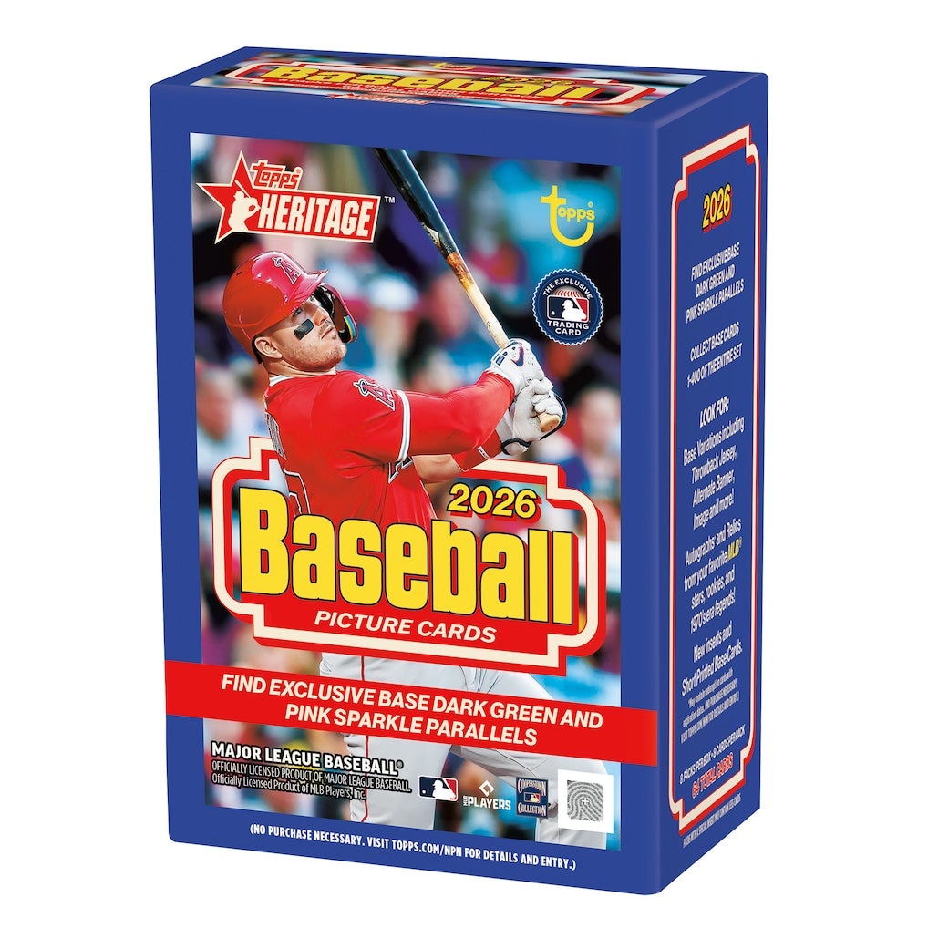 2026 MLB Topps Heritage Baseball Blaster Box (Dark Green & Pink Sparkle Parallels)